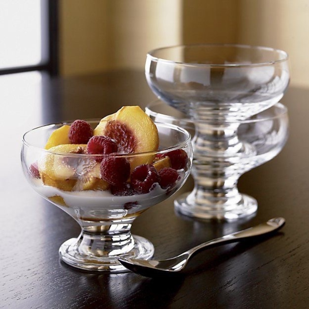 RETIRED Crate & Barrel Set of 4 Footed Dessert Dishes